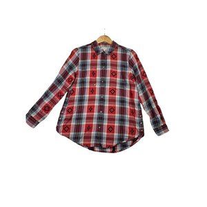 Ariat Women's Button Down Western Shirt sz Medium Red/Blue